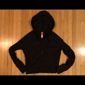 Lucy Zip-Up Light Hoodie (Black)